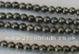 CPY71 15.5 inches 3mm round pyrite gemstone beads wholesale