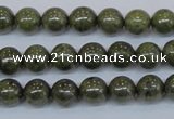 CPY751 15.5 inches 6mm round pyrite gemstone beads wholesale