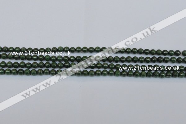 CPY760 15.5 inches 4mm round pyrite gemstone beads wholesale