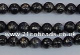 CPY771 15.5 inches 6mm round pyrite gemstone beads wholesale