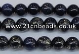 CPY772 15.5 inches 8mm round pyrite gemstone beads wholesale