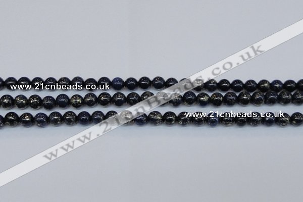 CPY772 15.5 inches 8mm round pyrite gemstone beads wholesale