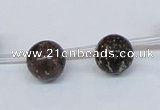 CPY780 Top drilled 10mm round pyrite gemstone beads wholesale