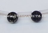 CPY785 Top drilled 10mm round pyrite gemstone beads wholesale