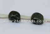 CPY793 Top drilled 8mm carved skull pyrite gemstone beads