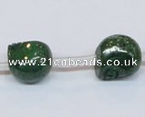 CPY795 Top drilled 12mm carved skull pyrite gemstone beads