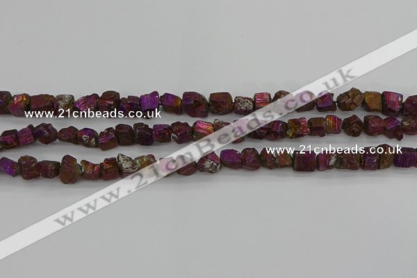 CPY801 15.5 inches 6*10mm - 8*12mm nuggets plated pyrite beads