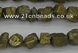 CPY802 15.5 inches 6*10mm - 8*12mm nuggets plated pyrite beads