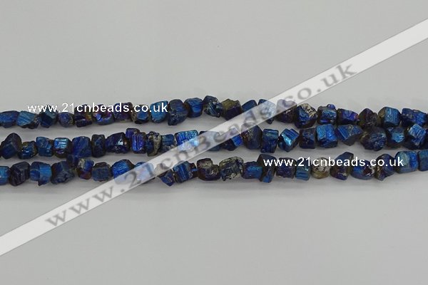 CPY805 15.5 inches 6*10mm - 8*12mm nuggets plated pyrite beads