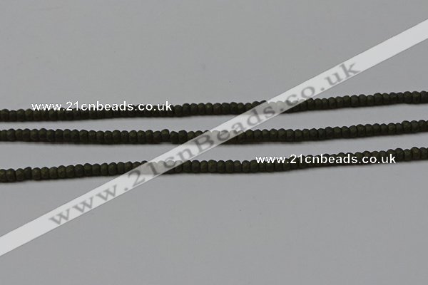 CPY810 15.5 inches 2*3mm faceted rondelle matte pyrite beads