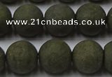 CPY817 15.5 inches 12mm round matte pyrite beads wholesale