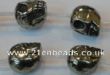 CPY88 15.5 inches 16mm carved skull pyrite gemstone beads wholesale