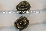 CPY95 15.5 inches 18mm carved rose pyrite gemstone beads wholesale