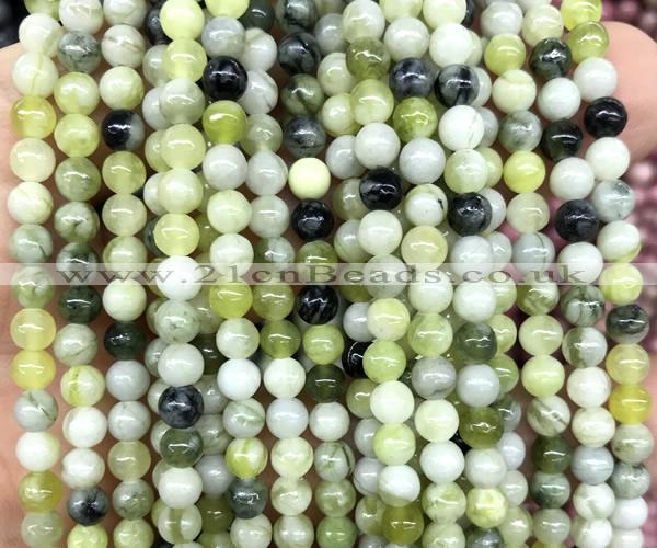 CQJ300 15 inches 4mm round Qinghua jade beads wholesale
