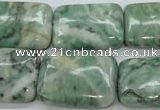 CQJ76 15.5 inches 18*25mm rectangle Qinghai jade beads wholesale