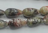 CRA06 15.5 inches 10*20mm teardrop natural rainforest agate beads