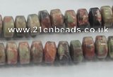 CRA07 15.5 inches 6*10mm rondelle natural rainforest agate beads