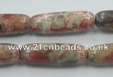 CRA09 15.5 inches 10*30mm cylinder natural rainforest agate beads