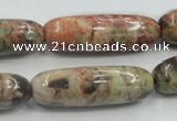 CRA10 15.5 inches 13*40mm cylinder natural rainforest agate beads