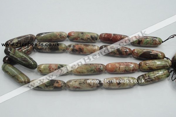 CRA10 15.5 inches 13*40mm cylinder natural rainforest agate beads