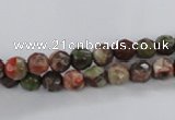 CRA100 15.5 inches 6mm faceted round rainforest agate gemstone beads