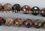 CRA103 15.5 inches 12mm faceted round rainforest agate gemstone beads