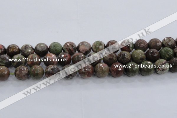 CRA106 15.5 inches 18mm faceted round rainforest agate beads