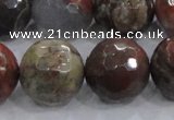 CRA107 15.5 inches 20mm faceted round rainforest agate beads