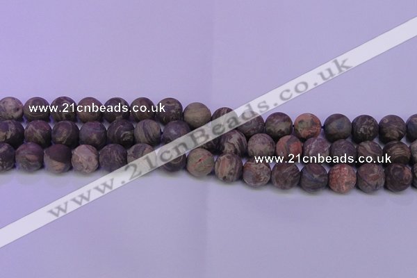 CRA121 15.5 inches 6mm round matte rainforest agate beads