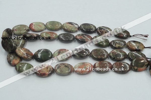 CRA16 15.5 inches 18*25mm oval natural rainforest agate beads