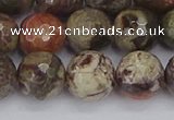 CRA164 15.5 inches 12mm faceted round rainforest agate beads