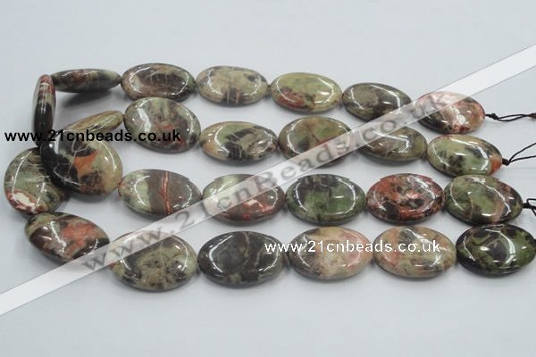 CRA17 15.5 inches 22*30mm oval natural rainforest agate beads