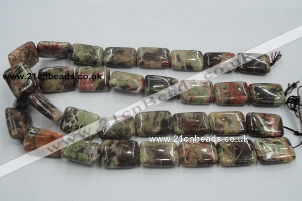 CRA22 15.5 inches 18*25mm rectangle natural rainforest agate beads