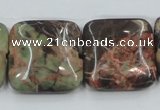 CRA23 15.5 inches 25*25mm square natural rainforest agate beads