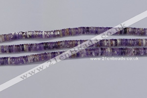 CRB1007 15.5 inches 2*6mm heishi dogtooth amethyst beads wholesale