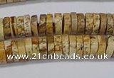 CRB1017 15.5 inches 2*6mm heishi picture jasper beads wholesale