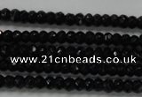 CRB104 15.5 inches 2.5*4mm faceted rondelle black agate beads