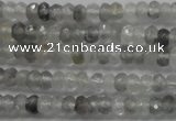 CRB105 15.5 inches 2.5*4mm faceted rondelle cloudy quartz beads