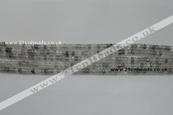 CRB105 15.5 inches 2.5*4mm faceted rondelle cloudy quartz beads