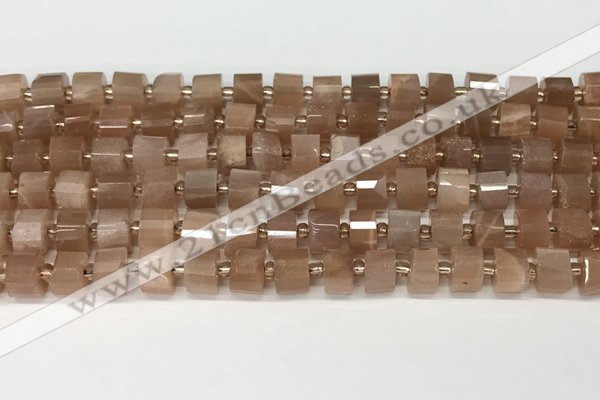 CRB1061 15.5 inches 5*8mm - 6*8mm faceted tyre moonstone beads