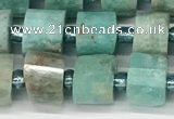 CRB1069 15.5 inches 5*8mm - 6*8mm faceted tyre amazonite beads