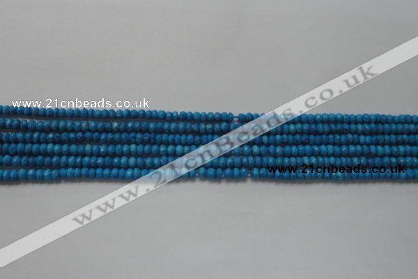 CRB107 15.5 inches 2.5*4mm faceted rondelle dyed turquoise beads