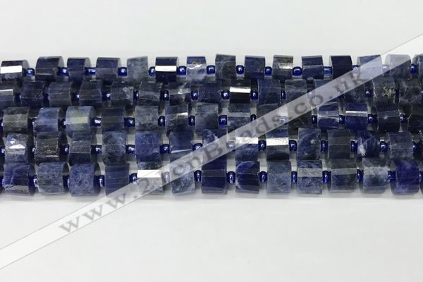 CRB1074 15.5 inches 7*9mm - 8*10mm faceted tyre sodalite beads