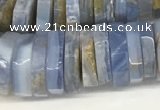 CRB1080 15.5 inches 5*20mm - 6*22mm faceted heishi blue chalcedony beads