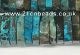 CRB1083 15.5 inches 5*20mm - 6*22mm faceted heishi ocean agate beads