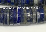 CRB1085 15.5 inches 5*20mm - 6*22mm faceted heishi lapis lazuli beads