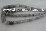 CRB1104 15.5 inches 5*8mm - 9*18mm rondelle cloudy quartz beads