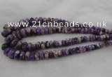 CRB1122 15.5 inches 5*8mm - 9*18mm faceted rondelle dogtooth amethyst beads