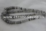 CRB1124 15.5 inches 5*8mm - 9*18mm faceted rondelle cloudy quartz beads