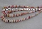 CRB1126 15.5 inches 5*8mm - 9*18mm faceted rondelle pink opal beads